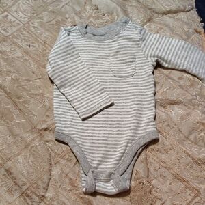 Gray Striped Kids One Piece